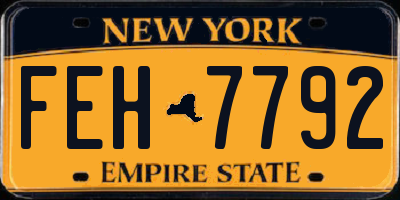 NY license plate FEH7792