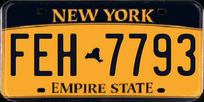 NY license plate FEH7793