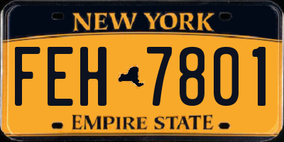 NY license plate FEH7801