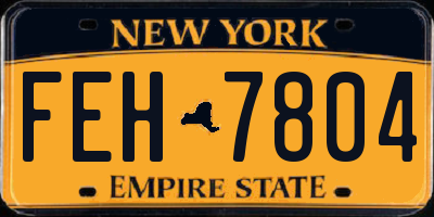NY license plate FEH7804