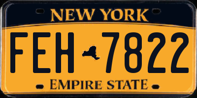 NY license plate FEH7822