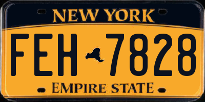 NY license plate FEH7828