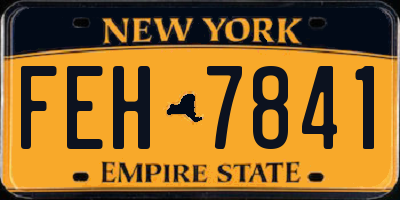 NY license plate FEH7841