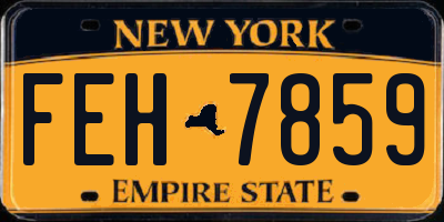 NY license plate FEH7859