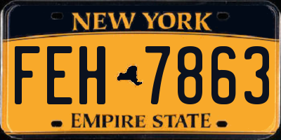 NY license plate FEH7863