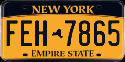 NY license plate FEH7865