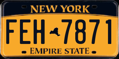 NY license plate FEH7871