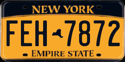 NY license plate FEH7872