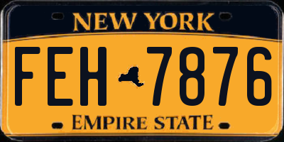 NY license plate FEH7876