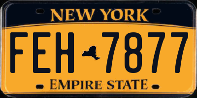 NY license plate FEH7877