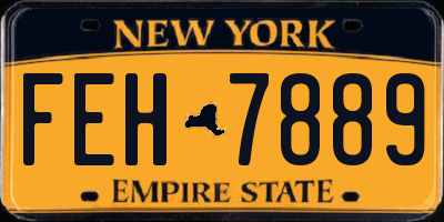 NY license plate FEH7889