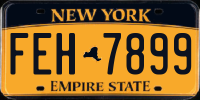NY license plate FEH7899