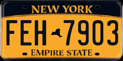NY license plate FEH7903