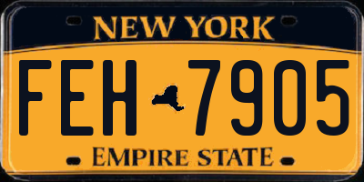 NY license plate FEH7905
