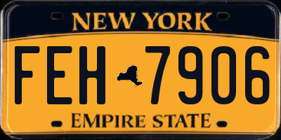 NY license plate FEH7906