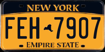 NY license plate FEH7907