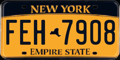 NY license plate FEH7908