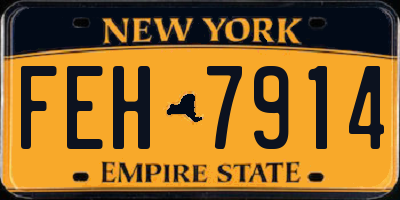 NY license plate FEH7914