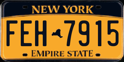 NY license plate FEH7915
