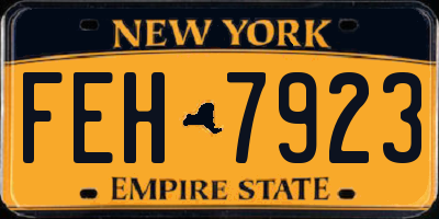 NY license plate FEH7923