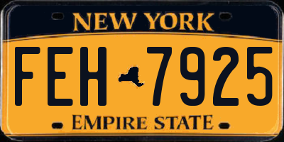 NY license plate FEH7925
