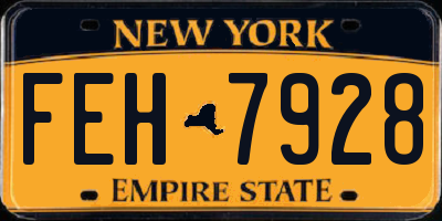 NY license plate FEH7928