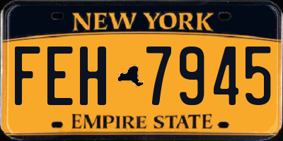 NY license plate FEH7945