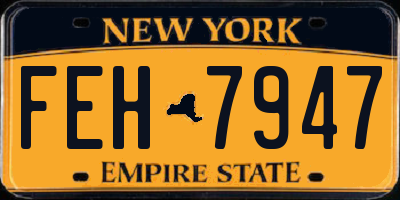 NY license plate FEH7947