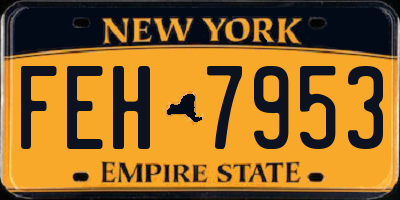 NY license plate FEH7953