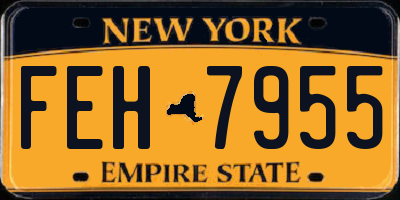 NY license plate FEH7955