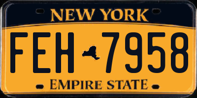 NY license plate FEH7958