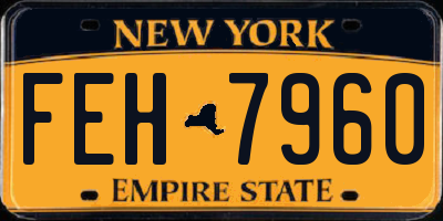 NY license plate FEH7960