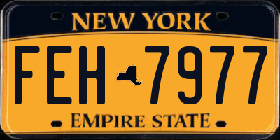NY license plate FEH7977