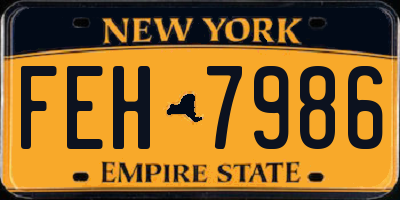 NY license plate FEH7986