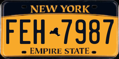 NY license plate FEH7987