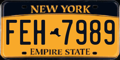 NY license plate FEH7989