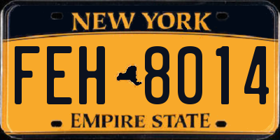 NY license plate FEH8014
