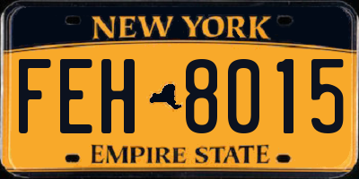 NY license plate FEH8015