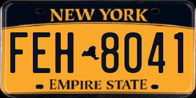 NY license plate FEH8041