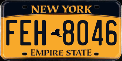 NY license plate FEH8046