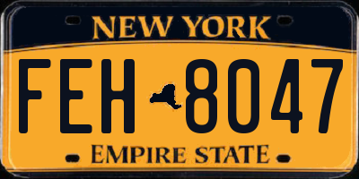 NY license plate FEH8047