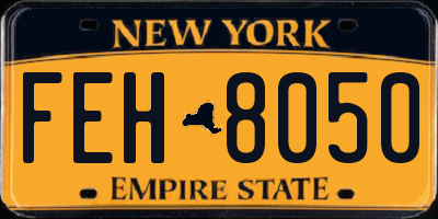 NY license plate FEH8050