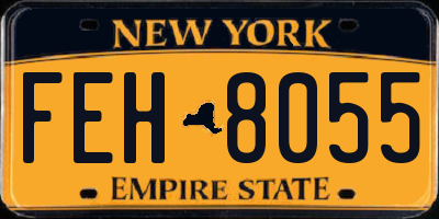 NY license plate FEH8055