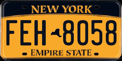 NY license plate FEH8058