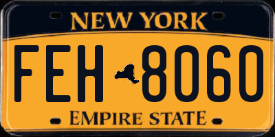 NY license plate FEH8060