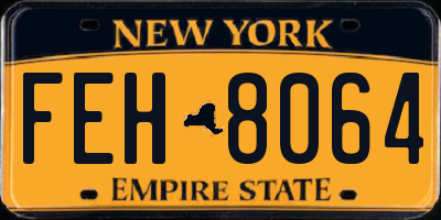 NY license plate FEH8064