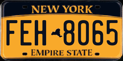 NY license plate FEH8065