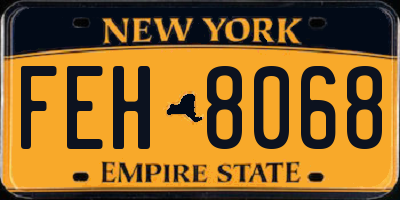 NY license plate FEH8068