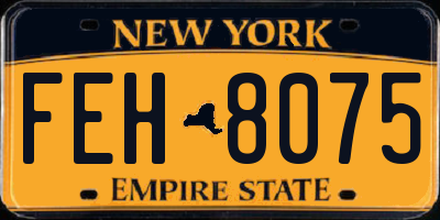NY license plate FEH8075