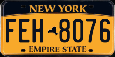 NY license plate FEH8076